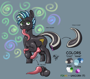 ambiguous_gender animal_genitalia animal_penis cetacean_genitalia cetacean_penis dribbling feral fixmi genitals horn penis prehensile_penis prehensile_tail prehensile_tongue solo tail tail_mouth tapering_penis text tongue tongue_out unusual_anatomy unusual_tail denton hasbro my_little_pony mythology ian_(secretskunk) equid equine mammal mimic mythological_creature mythological_equine unicorn fake_(disambiguation) absurd_res english_text hi_res model_sheet