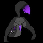 animal_genitalia anthro anus ass_up backsack balls butt fur_dye genitals glowing glowing_eyes glowing_genitalia glowing_tail jack-o'_pose knot male penis pose solo tail psychoyamada slinx slinx_(character) canid canine fox mammal 1:1 alpha_channel hi_res