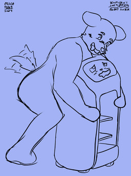 anthro armless aroused_face biped blue_background blush crouching duo featureless_feet featureless_hands feet for_a_head hug hugging_partner leaning leaning_on_another machine male nude profanity screen screen_face shelf simple_background tail tail_motion tailwag text tongue tongue_out wheel m3g4 kinktober kinktober_2024 kerfus canid canine canis domestic_dog mammal object_head robot screen_head 2024 black_and_blue digital_media_(artwork) english_text hi_res monochrome signature sketch