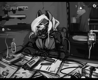 angry anthro armor bionics black_bars blood blood_bag bodily_fluids body_armor bottle building cigarette container cybernetics fur hair inside machine male mutilation newspaper plug robot_arm sitting smoking snarling solo visor white_body white_fur white_hair dirtyscoundrel kenmo_(dirtyscoundrel) arthropod canid canine cyborg fox insect lepidopteran mammal moth absurd_res black_and_white hi_res letterbox monochrome