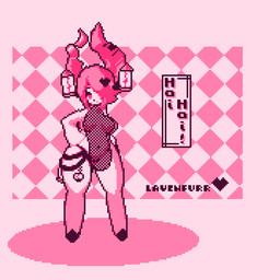 accessory anthro armband big_breasts bouncing_breasts breasts broken_horn clothed clothing dress female fire hair hair_accessory hand_on_hip hooves horn lamp lantern looking_at_viewer no_underwear pink_body pink_hair simple_background slit_dress solo straps thick_thighs translucent translucent_clothing translucent_dress wide_hips lavenfurr humanoid mammal spirit 1:1 animated digital_media_(artwork) pixel_(artwork) pixel_animation signature