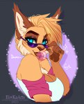 5_fingers anthro blue_eyes breasts clothed clothing eyebrows eyelashes female fingers fur hair solo tan_body tan_fur ei-ka canid canine mammal 2021 digital_media_(artwork)