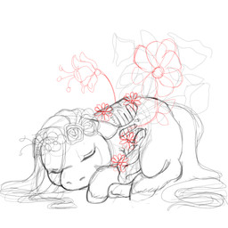blood bodily_fluids bone crying eyes_closed female female_feral feral flower flower_crown fur gore guts hair hooves intestines organs plant solo tail tears young young_female young_feral le_saturna fluffy_pony fluffy_pony_(species) mammal 1:1 2021 digital_media_(artwork) english_description sketch