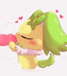 anthro blush bodily_fluids duo eyes_closed fellatio female fur green_body green_fur heart_symbol male male/female oral penile penis_in_mouth semi-anthro sex simple_background sweat white_background yellow_body yellow_fur badwingm jewelpet sanrio sega sega_fave peridot_(jewelpet) canid canine canis domestic_dog mammal 2021 hi_res