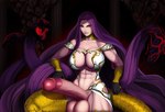 abs aka6 avenger_gorgon balls big_breasts big_penis breasts cleavage clothed clothing erection european_mythology fate_(series) genitals gorgon greek_mythology gynomorph huge_penis intersex living_hair looking_at_viewer medusa_(fate) muscular muscular_gynomorph muscular_intersex mythology penis pseudo_hair reptile scalie snake snake_hair spread_legs spreading type-moon vein veiny_penis