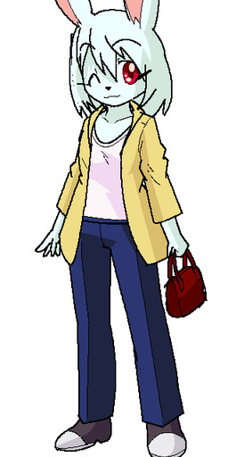 anthro clothed clothing collarbone female fur kemono looking_at_viewer red_eyes solo white_body white_fur kobuchi_(524koki) 2017 japanese_description