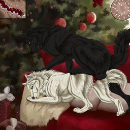 animal_genitalia animal_penis animal_vulva balls black_body black_fur blue_eyes brown_nose canine_genitalia canine_penis canine_vulva cheek_tuft christmas_tree duo erection facial_tuft female female_penetrated feral feral_on_feral feral_penetrated feral_penetrating feral_penetrating_feral from_behind_position fur furniture genitals glistening glistening_eyes green_eyes holidays impregnation intraspecies knot knotted_penis leg_tuft male male/female male_penetrating male_penetrating_female mouth_closed neck_tuft on_sofa penetration penile penile_penetration penis penis_in_vagina plant sex side_view sofa tree tuft vaginal vaginal_penetration vulva white_body white_fur msdeadsoul christmas canid canine mammal 1:1 hi_res
