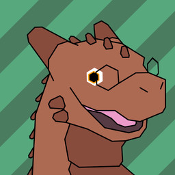 ambiguous_gender brown_body eyewear feral glasses happy horn open_mouth solo wearing_glasses yellow_eyes oxreth mythology dragon mythological_creature mythological_scalie scalie 1:1