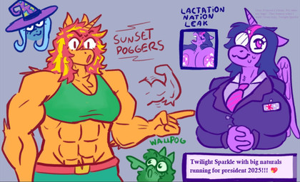 abs anthro belt big_breasts blush bodily_fluids breasts clothing female group horn lactating neck_tuft nervous nipples sweat text tuft uniform wings dapper_lil_arts equestria_girls friendship_is_magic hasbro my_little_pony mythology sunset_shimmer_(eg) trixie_(mlp) twilight_sparkle_(mlp) equid equine mammal mythological_creature mythological_equine unicorn winged_unicorn digital_media_(artwork) drawpile_(artwork) english_text