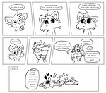 anthro bodily_fluids cunnilingus dialogue duo female hug male male/female oral sex simple_background vaginal white_background zexium deadlycomics_(copyright) cornbread_(deadlycomics) sandals_(deadlycomics) canid canine domestic_cat felid feline felis fox mammal comic monochrome