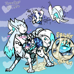animal_genitalia animal_penis blue_body blue_fur blue_penis blush bodily_fluids canine_genitalia canine_penis cum cum_in_vagina cum_inside duo ejaculation female feral foxcicle(pal) fur genital_fluids genitals howl humping impregnation_request internal internal_vaginal larger_female leaking_cum long_legs male male/female messy multi_tail onomatopoeia paws penis sex size_difference smaller_male sound_effects tail text tongue tongue_out white_body white_eyes white_fur blizzate palworld pocketpair blizzate_the_arctiox canid canine fox foxcicle mammal pal_(species)