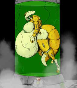 ambiguous_fluids anthro breasts female floating hyper hyper_pregnancy pregnant solo tentacles vwpologt mayternity_2026 warhammer_(franchise) warhammer_40000 alien genestealer monster tyranid hi_res