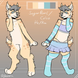anthro arm_stockings arm_warmers armwear blep blue_eyes bottomwear bracelet clothed clothing crop_top digitigrade eyebrows facial_tuft featureless_crotch femboy footwear fur grey_eyebrows grey_eyes grey_hair hair hand_on_face heterochromia jewelry legwear male markings miniskirt pattern_arm_warmers pattern_armwear pattern_clothing pattern_footwear pattern_legwear pattern_socks pattern_thigh_highs pattern_thigh_socks paws pronouns shirt short_tail simple_background skirt socks spiked_bracelet spikes spots spotted_body spotted_fur stockings striped_arm_warmers striped_armwear striped_clothing striped_footwear striped_legwear striped_socks striped_thigh_highs striped_thigh_socks stripes tail thigh_highs thigh_socks tongue tongue_out topwear tuft jusavenator felid feline lynx mammal 1:1 model_sheet