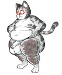 anthro balls big_balls big_butt butt eyewear fur genitals glasses grey_body grey_ears grey_fur grey_nipples grey_tail hand_on_belly hands_on_own_belly huge_balls huge_butt looking_at_belly looking_at_own_belly looking_at_self looking_down male multicolored_body multicolored_fur nipples obese obese_anthro obese_male overweight overweight_anthro overweight_male penis pink_nose red_eyewear red_glasses simple_background solo standing tail thick_thighs three-quarter_view two_tone_tail white_background white_body white_fur worried pokonuki domestic_cat felid feline felis mammal 2024 digital_media_(artwork)