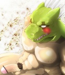 abs anthro balls biceps erection for_a_head genitals male muscular muscular_anthro muscular_male nude pecs penis presenting solo vein debirobu dorohedoro kaiman_(dorohedoro) animal_head animal_humanoid humanoid lizard reptile scalie censored