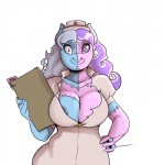 anthro anthrofied big_breasts biped blue_body blue_fur breasts clothing female files fur fusion hair heterochromia long_hair looking_at_viewer medical_instrument medical_syringe multicolored_hair nurse nurse_clothing nurse_uniform pink_body pink_eyes pink_fur purple_eyes scientific_instrument simple_background smile solo spiral_eyes standing syringe two_tone_hair uniform what_has_science_done geeflakes friendship_is_magic hasbro my_little_pony fan_character screw_loose_(mlp) screwball_(mlp) earth_pony equid equine horse mammal pony 1:1 digital_media_(artwork)