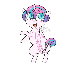 blush dock_(anatomy) female feral genitals happy horn on_hind_legs open_mouth simple_background solo tail vulva white_background wings young young_female young_feral follyfilly friendship_is_magic hasbro my_little_pony mythology flurry_heart_(mlp) equid equine horse mammal mythological_creature mythological_equine pony winged_unicorn hi_res