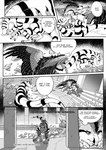 2021 ambiguous_gender avian comic digital_media_(artwork) dinosaur duo english_text feathered_wings feathers feral gryphon hi_res jay-kuro monochrome mythological_avian mythological_creature mythology reptile scalie smile text wings
