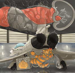 aircraft ambiguous_fluids animal_genitalia animal_penis anthro balls balls_deep bodily_fluids butt canine_genitalia canine_penis cervical_penetration cervix claws duo fangs fur genital_fluids genitals green_eyes grin internal intersex intersex/male knot knotting machine male markings motion_lines onomatopoeia open_mouth orange_body orange_fur paws penetration penis precum rear_view red_markings slit_penetration slit_play smile sound_effects tail teeth tendrils text tongue tongue_out unusual_anatomy vehicle wheel wrapped_arms yellow_eyes chilliad eurofighter_typhoon chilliad_(oc) mathias_(cryz) canid canine canis dingo dire_aircraft dire_machine dire_vehicle living_aircraft living_machine living_vehicle mammal hi_res