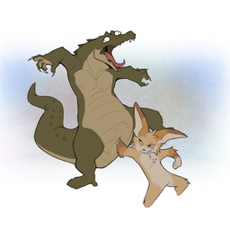 animal_genitalia anthro big_bulge big_ears bodily_fluids bulge claws cloaca cloaca_juice cloacal cloacal_fisting cloacal_penetration fisting fur genital_fluids genitals green_body male orange_body penetration prank precum punch screaming sharp_teeth tail tailbutt teeth thick_tail tongue tongue_out white_eyes yellow_sclera ikaro requeson_(ikaro) wallace alligator alligatorid canid canine crocodile crocodilian fennec_fox fox mammal reptile scalie true_fox 1:1 absurd_res hi_res
