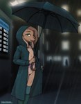 anthro blep boots boots_only bottomless bus_stop clitoris clothed clothing coat coat_only exhibitionism female flashing flat_chested footwear footwear_only genitals hair loli long_ears long_hair looking_at_viewer mostly_nude night nipples partially_clothed public public_exposure pussy raincoat raining shoes socks solo spots standing tongue tongue_out topwear topwear_only umbrella young young_anthro young_female cobalt_snow conditional_dnp lotte_(cobalt_snow) cervine chital deer mammal 2022 absurd_res hi_res portrait three-quarter_portrait