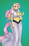 anthro anthrofied big_breasts breasts cleavage clothed clothing female hair pink_hair solo wings yellow_body pia-sama bleach_(series) friendship_is_magic hasbro my_little_pony mythology fluttershy_(mlp) inoue_orihime equid equine mammal mythological_creature mythological_equine pegasus hi_res