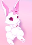 anus butt chibi clitoral_hood clitoris eyelashes female feral genitals looking_at_viewer pink_background pink_eyes plump_labia pussy semi-anthro simple_background solo tail white_body plushcrochet jewelpet sanrio sega sega_fave ruby_(jewelpet) lagomorph leporid mammal rabbit 2023 absurd_res digital_media_(artwork) hi_res