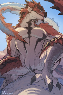 duo male male/male lan_rizardon capcom monster_hunter mythology dragon flying_wyvern lagiacrus leviathan_(mh) mythological_creature mythological_scalie rath_wyvern rathalos scalie hi_res