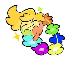 blonde_hair feral flower hair male plant simple_background solo sparkles white_background ache13337003 deltarune nintendo pokemon undertale_(series) flowery_(deltarune) comfey generation_7_pokemon pokemon_(species) 2026 hi_res