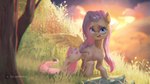 cutie_mark feathers female feral fur hair looking_at_viewer pink_hair smile solo tail teal_eyes wings yellow_body tea_patriarch friendship_is_magic hasbro my_little_pony mythology fluttershy_(mlp) equid equine horse mammal mythological_creature mythological_equine pegasus pony 16:9 2023 digital_media_(artwork) hi_res widescreen