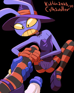 4_fingers anthro bottomwear clothing crossgender dress duo erection female fingers footwear genitals gloves handwear hat headgear headwear holding_leg humanoid_genitalia humanoid_penis legwear mostly_offscreen_character mtf_crossgender pants pantyhose penis purple_body shoes simple_background spread_legs spreading striped_pantyhose torn_bottomwear torn_clothing torn_legwear torn_pantyhose vulva cothswoller glitch_productions the_amazing_digital_circus jax_(tadc) pomni_(tadc) lagomorph leporid mammal rabbit 4:5 absurd_res digital_media_(artwork) hi_res