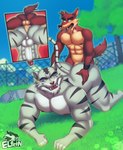 5_fingers abs ahegao anal anal_penetration anthro anthro_on_anthro anthro_penetrated anthro_penetrating anthro_penetrating_anthro ball_size_difference balls big_butt black_body black_fur black_stripes bracelet butt claws cutaway detailed_background doggystyle duo facial_piercing fingers from_behind_position fur genital_size_difference genitals grass grey_body grey_fur humanoid_genitalia humanoid_penis jewelry larger_male larger_penetrated looking_at_another looking_at_partner looking_back looking_pleasured low-angle_view male male/male male_penetrated male_penetrating male_penetrating_male muscular muscular_anthro muscular_bottom muscular_male nipples nose_piercing nose_ring nude on_ground outside pecs penetration penis penis_size_difference perineum piercing plant public public_nudity public_sex red_body red_fur ring_piercing sex size_difference skateboard small_dom_big_sub small_top_big_bottom smaller_male smile striped_body striped_fur stripes tail tan_body tan_fur teeth vehicle white_claws worm's-eye_view yellow_eyes elfein atlus go!_go!_hypergrind sega decker vert_(go!_go!_hypergrind) canid canine canis felid mammal pantherine tiger wolf 2023 absurd_res hi_res