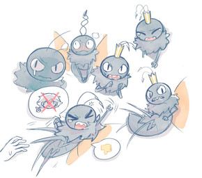 2_antennae 4_legs >_< angry arthropod_abdomen bald blush bodily_fluids cross-popping_vein crown crying dialogue duo emoji eyes_closed feral flying frown gesture gold_crown grey_body hand_gesture headgear humanoid_hands monotone_body monotone_wings mostly_offscreen_character motion_lines mouth_closed open_mouth orange_wings quadruped round_head ruff sharp_teeth simple_background solo solo_focus speech_bubble steam sweat tantrum tears teeth thumbs_down white_background wings 0101010_o disney hoppers_(disney) pixar mabel_tanaka titus_(hoppers) arthropod butterfly human insect lepidopteran mammal korean_description multiple_images pictographics translated_description