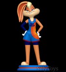 3d_(artwork) 3d_modeling 3d_print anthro basketball_uniform blonde_hair blue_eyes clothed clothing digital_media_(artwork) female gloves hair half-closed_eyes handwear hi_res lagomorph leporid lola_bunny looney_tunes mammal narrowed_eyes orange_body rabbit sillytoys sportswear stage standing tune_squad_outfit uniform warner_brothers