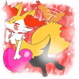 ambiguous_anthro ambiguous_gender anthro biped blush digitigrade food heart_symbol leaning leaning_forward looking_at_viewer motion_lines object_in_tail open_mouth shrimp_(food) side_view solo tail annyui0611 nintendo pokemon braixen canid generation_6_pokemon mammal pokemon_(species) 1:1 2022 digital_drawing_(artwork) digital_media_(artwork) full-length_portrait hi_res japanese_description portrait translated_description
