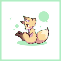 ambiguous_gender anthro biped bodily_fluids border brown_body brown_eyes brown_fur feet fur inner_ear_fluff leg_markings looking_at_viewer markings multicolored_tail nude semi-anthro simple_background sitting socks_(marking) solo tail tears tuft white_background white_body yellow_body omunikin canid canine fox mammal 2014 low_res
