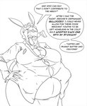 age_difference ambiguous_gender ambiguous_prey anthro anthro_pred belly big_belly big_breasts breasts dialogue duo female female_pred mature_female office_clothing older_female older_pred oral_vore overweight overweight_female same_size_vore struggling talking_to_another text vore young young_prey younger_ambiguous younger_prey zevtibull lady_o'hare lagomorph leporid mammal rabbit 2015 digital_media_(artwork) english_text monochrome