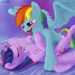 2014 absurd_res animal_genitalia blue_fur blush cutie_mark dickgirl duo equine eyes_closed female feral friendship_is_magic fur hair half-closed_eyes hi_res horn horsecock intersex lying mammal multi-colored_hair my_little_pony on_back open_mouth pegasus penis purple_eyes purple_fur purple_hair rainbow_dash_(mlp) rainbow_hair sex tongue twilight_sparkle_(mlp) vaginal winged_unicorn wings xanthor
Rating: Explicit
Score: 8
User: lemongrab
Date: January 21, 2014