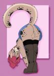 anthro bent_over bottomwear clitoral_hood clothed clothing female fur genitals hair legwear looking_at_viewer looking_back presenting pussy raised_tail red_hair skirt solo stockings tail tan_body tan_fur upskirt os felid feline leopardus mammal margay ocelot 2016 hi_res