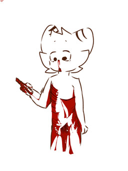 anthro blood bodily_fluids gore knife male scar self-harm self-harm_scars solo young young_anthro young_male tao6648 canid canine fox mammal 3:4 hi_res