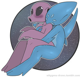 ambiguous/ambiguous ambiguous_gender duo grope heart_symbol hug multi_eye not_furry simple_background text whygena alien alien_humanoid humanoid 2016 character_request digital_media_(artwork) unavailable_at_source url