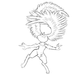 anthro aura feathered_wings feathers fur hooves horn kira_(angel)_(hoshikodomo) long_tail male tail wide_hips wings hoshi_kodomo fan_character angel hybrid waddling_head hi_res sketch