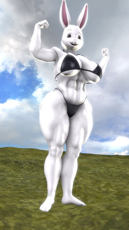 anthro big_breasts big_muscles bikini breasts clothed clothing female flexing fur huge_muscles hyper hyper_muscles looking_at_viewer muscular muscular_anthro muscular_female solo swimwear thick_thighs two-piece_swimsuit under_boob white_body white_fur ok_bruh beastars haru_(beastars) domestic_rabbit dwarf_rabbit lagomorph leporid mammal netherland_dwarf_rabbit oryctolagus rabbit 3d_(artwork) 9:16 digital_media_(artwork) hi_res source_filmmaker_(artwork)