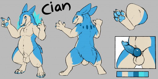 animal_genitalia animal_penis anthro balls blue_body blue_eyes blue_fire blue_penis canine_genitalia canine_penis close-up colored_fire cutaway erection fire front_view fully_sheathed genitals grey_background knot knotted_penis looking_at_viewer looking_back looking_back_at_viewer male male_anthro nude nude_anthro nude_male open_mouth open_smile pawpads penis rear_view sheath simple_background smile solo standing tail tan_body teeth mintyderg nintendo pokemon cian_(mayday213) generation_2_pokemon pokemon_(species) typhlosion 2019 model_sheet