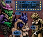 anthro breasts clothing collar currency_amount currency_symbol dollar_sign dominant female fur group hat headgear headwear male pimp price prostitution submissive symbol tail text winddragon mythology ivory_(winddragon) krath losian syrinity alligator alligatorid canid canine canis crocodilian domestic_dog dragon furred_dragon furred_scalie husky mammal mythological_creature mythological_scalie nordic_sled_dog reptile scalie spitz character_name