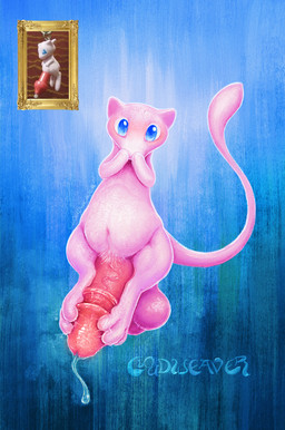 autofootjob balls big_balls big_penis blue_eyes blush bodily_fluids crotch_tuft feet feral floating foot_fetish foot_play foreskin genital_fluids genitals glistening glistening_genitalia hand_on_face huge_penis humanoid_genitalia humanoid_genitalia_on_feral humanoid_penis humanoid_penis_on_feral hyper hyper_genitalia hyper_penis leaking_precum male masturbation paws penis pink_body precum precum_on_penis precum_string reference_inset solo tail tuft vein veiny_penis cloudweaver_(artist) nintendo pokemon generation_1_pokemon legendary_pokemon mew_(pokemon) pokemon_(species) hi_res signature