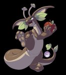 apple food fruit fungus leafshroom mushroom paws plant hyperchibiabsol hybrid lizard reptile scalie absurd_res alpha_channel hi_res