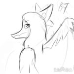 anthro bone_frill duo feathered_wings feathers female frill_(anatomy) frown hair head_turned long_hair looking_at_viewer smile wings beltimerperbus cavemanon_studios goodbye_volcano_high snoot_game fang_(gvh) prehistoric_species pterodactylus pterosaur reptile scalie 1:1 animated greyscale monochrome no_sound short_playtime webm