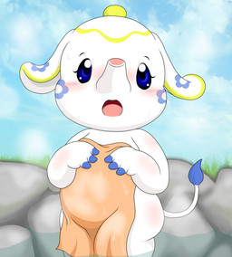 3_fingers anthro biped blue_body blue_eyes blue_hooves blue_markings blue_skin blue_tail blush cloud covering covering_self embarrassed eyelashes female fingers front_view holding_object holding_towel hooved_fingers hooves hot_spring japanese looking_at_viewer markings multicolored_body multicolored_skin nude onsen open_mouth overweight overweight_anthro overweight_female partially_submerged proboscis_(anatomy) shadow shy sky solo standing steam surprised tail tail_tuft teapot towel trunk_(anatomy) tuft two_tone_tail water wet white_body white_skin white_tail wide_hips yellow_body yellow_skin namako0079 animal_crossing nintendo tia_(animal_crossing) animate_inanimate elephant elephantid mammal proboscidean 2015 digital_drawing_(artwork) digital_media_(artwork) half-length_portrait portrait