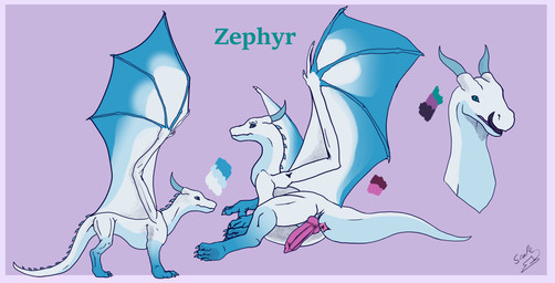 blue_eyes feral genitals horn male penis scales spines tail text tongue tongue_out white_body white_scales wings a_snake_with_hat european_mythology mythology dragon mythological_creature mythological_scalie scalie western_dragon absurd_res english_text hi_res